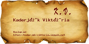 Kaderják Viktória névjegykártya